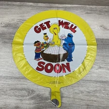 VINTAGE Anagram Foil Helium Balloon Unused Get Well Soon Sesame Street Muppets