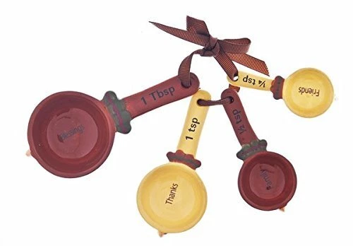 4 Piece Ceramic Thanksgiving Measuring Spoon Set - ER30542 - Ganz - 661371606934