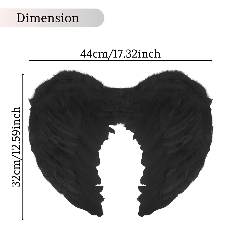 DARK DEVIL COSTUME Black Feather Girls Halloween Fancy Dress Outfit Party NEW - Image 3 of 4