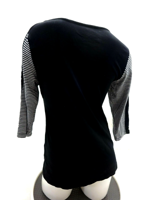 Pull Femme Christopher & Banks Deux En Un - Noir Et Blanc, Stretch, Taille M