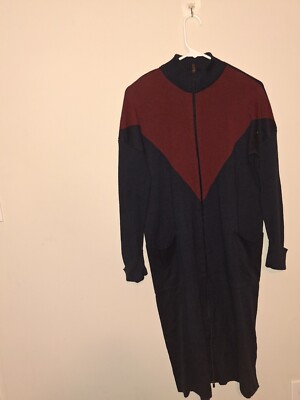 LCW Modest Waikiki Sweater Dress, Medium Sized,Blue, and Red In Color, Zip Up.