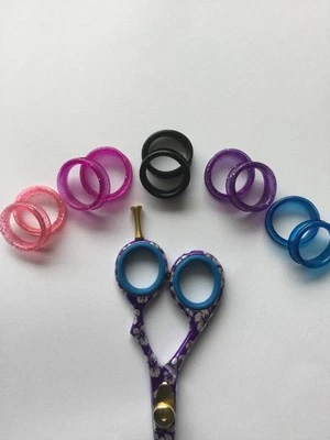 10X Barber Hair Shears Scissors Finger Rings Grips Inserts 5 sets SIZE SMALL