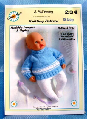PUPPEN STRICKANLEITUNG Annabell Doll or18/19ins No 234 - By Daisy May