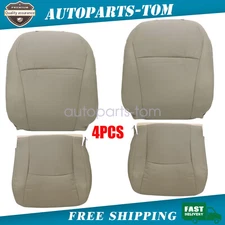 Driver & Passenger Bottom-Top Leather Seat Cover Tan For Highlander 2004-2013