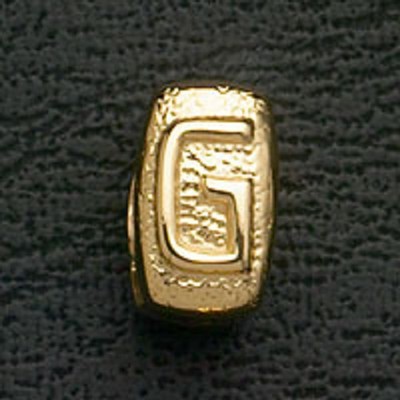 European Beads Charms Initial G Gold Plated Stainless Steel Charm Bracelet Bead