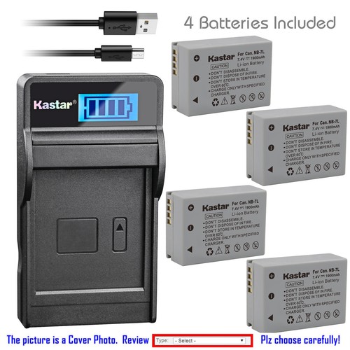 Kastar Battery Charger Kit For Canon NB-7L CB-2LZ – Fits PowerShot SX30IS (2-Pack)-660553