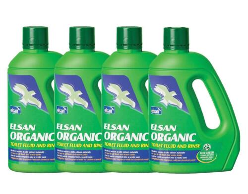 4x Elsan Organic Toilet Fluid 2 Litres - Caravan and Camping Toilet Cleaner - Picture 1 of 3