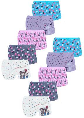 10 Mädchen Pantys Hipster Baumwolle Slips Unterhosen Unterwäsche Panties 92-158