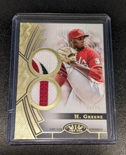 Hunter Greene #/25 Dual Relic 2023 Topps Tier One 1 Game-Used Jersey Patch SP