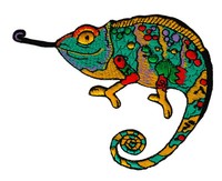 Ac98★ChamäLeon Eidechse Reptil Leguan AufnäHer BüGelbild Patch 10,3 X 7,7 Cm