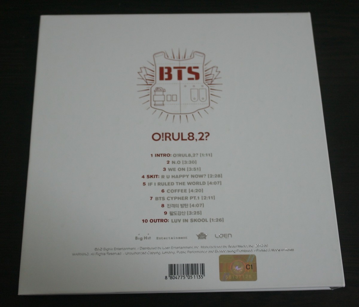 BTS V 直筆 サイン / O!RUL8,2? BTS Signed 1st Mini Album O!RUL8,2? ORUL82 ''NO'' CD with 2