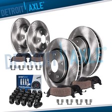 Front Rear Disc Rotors Brake Pads w/20pc Wheel Lug Nuts for Grand Caravan Routan