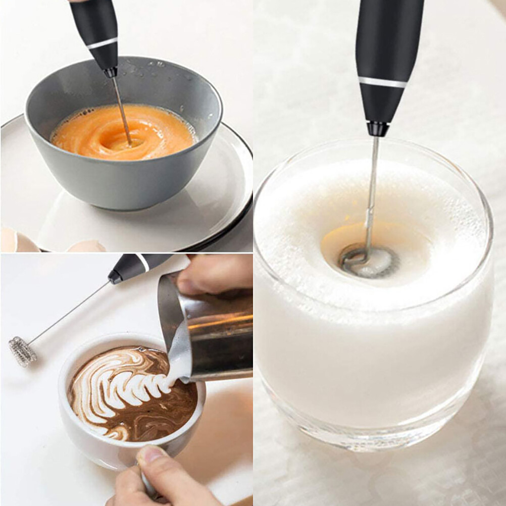 Milk Frother USB Rechargeable Mini Handheld Electric Blender Mixer Whisk Drin-image