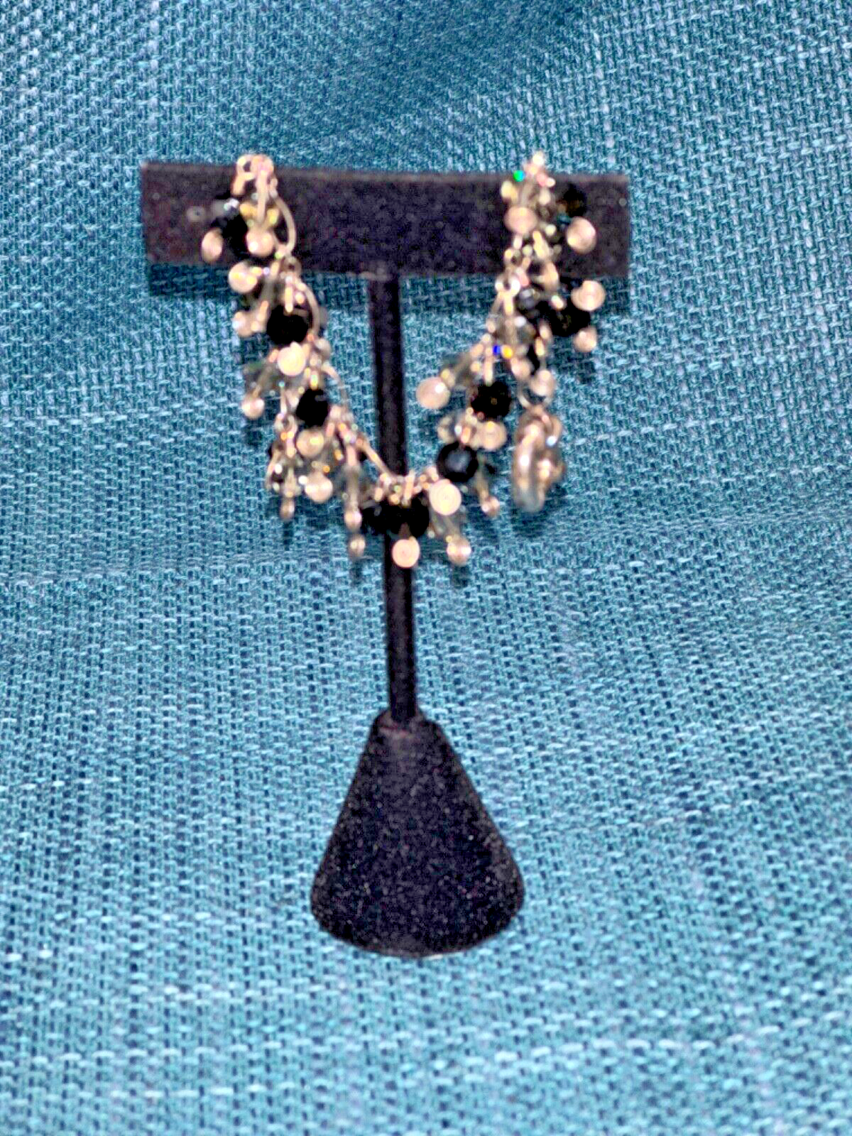 Jet Black & Smokey Bicone Bead Bracelet-image