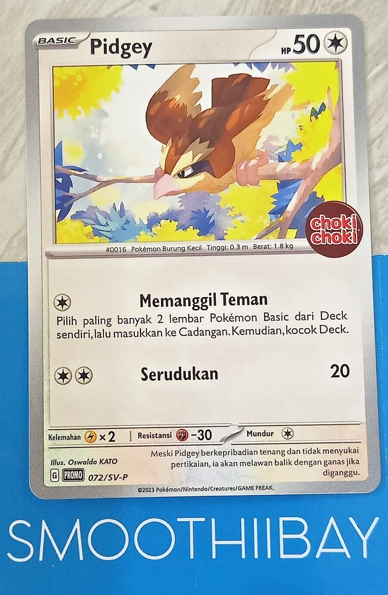 Pidgey 072/SV-P Pokemon PROMO Card Choki Choki Exclusive Indonesia