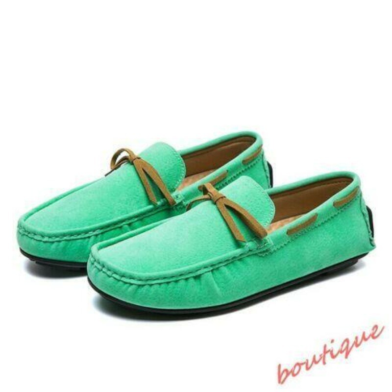 NEW MEN GREEN FLAT SLIP ON SHOES SIZE 10 SIMANLAN Mens Slip On Loafers, Lightweight Mesh Breathable  main image 4