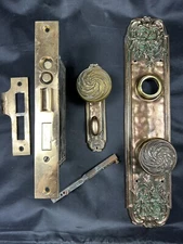Beautiful & Massive Complete Reading Hardware (RHC) Savoy Pattern Entrance Set