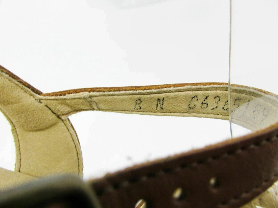 SAS Mujer Sandalia Huarache Talla 8 Cuero Marrón Correa al Tobillo Zapatos Usados qp Foto 3 de 4