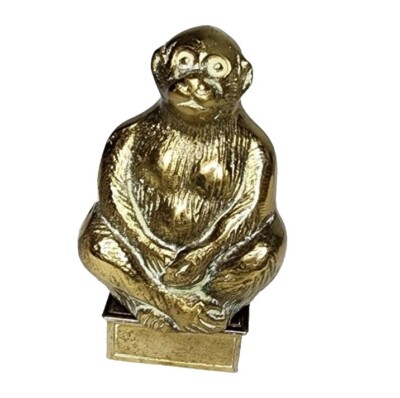 Vintage Brass Monkey Ape Chimp Bell Mid-Century Modern Hollywood Regency Boho