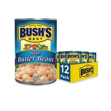 16 oz Canned Baby Butter Beans, Source of Plant Based Protein and Fiber, Low ...