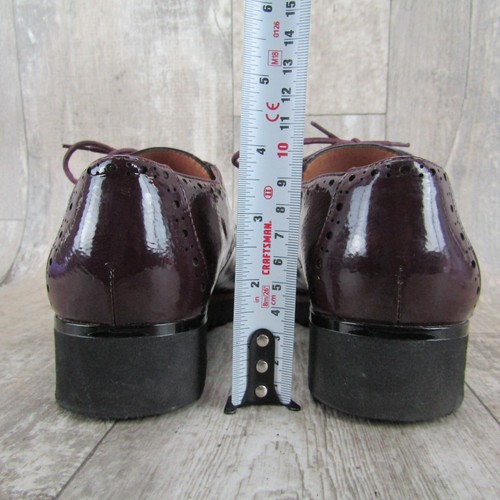 Franco Sarto Cyber Blurgundy Patent Kunstleder Schnürung klobiger Absatz Oxfordds 9M - Bild 4 von 12