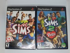 The Sims 2: Pets PS2 (Sony PlayStation 2, 2006) + The Sims PS2 CIB