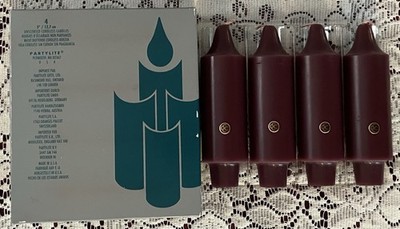 PartyLite UNSCENTED MULBERRY 5  Cordless Candles B0511 Dinner for Sconce/Holder