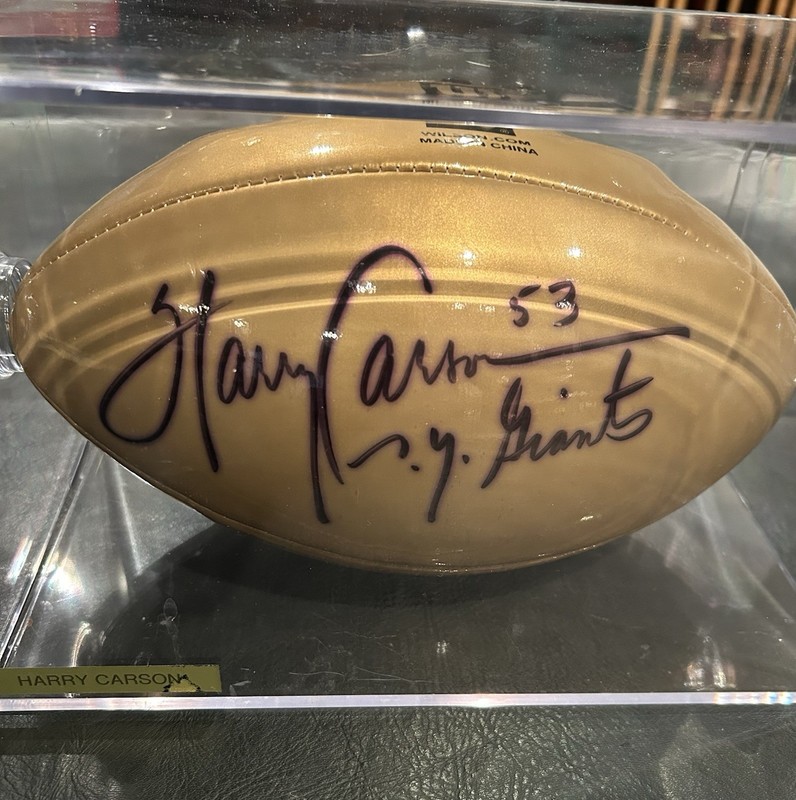 Harry Carson New York Giants Signed Wilson Gold Football