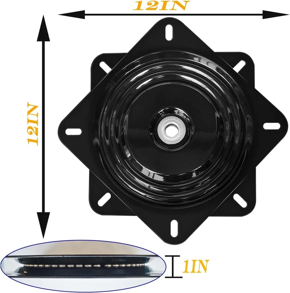 Black Heavy Duty Swivel Plate for Bar Stools and Recliners – Easy to Install - Image 4 of 4