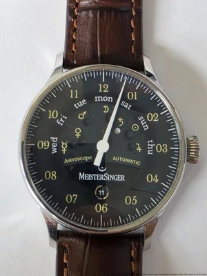 MeisterSinger Astroscope Day Date AS902OR NEW Single Hand Wristwatch