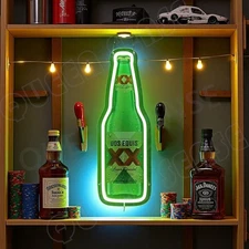 16"x5" Dos Equis XX Beer Bottle LED Neon Sign With Dimmer USB Powered Light Lamp