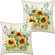 Sunflower Pillow Covers Spring Summer Floral Throw Pillow Covers Set of 2 Sunflo