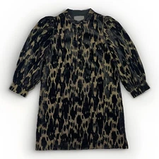 Pomander Place Tuckernuck Velvet Burnout Samantha Dress Black Gold Sz S Preppy