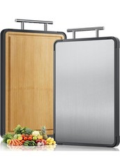 Tabla de cortar de titanio para cocina, tabla de cortar reversible de doble cara