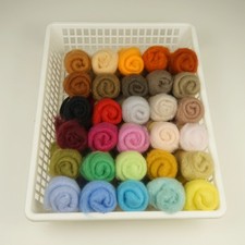 Carded Maori Wool Set 150g 30 colours kit for needle/wet felting DHG Wool batts