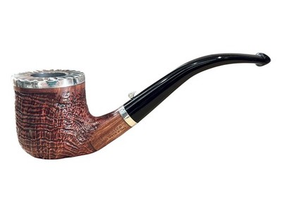 L ATRA DALL UOVA DALLORO BACKGAMMON BENT BILLIARD SANDBLASTED RIM SILVER PIPE