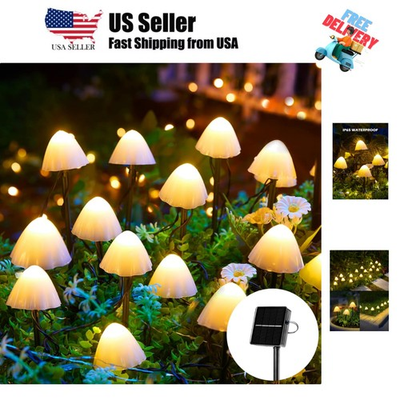 #ad #ad Solar Mushroom Garden for Outside 20 LED 32.8FT Solar Pathway Outdoor Waterp... $39.99