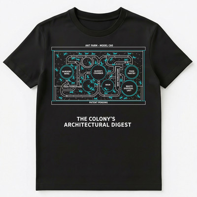 Ant Farm Enthusiast Schematic Science Humor Unisex T-Shirt