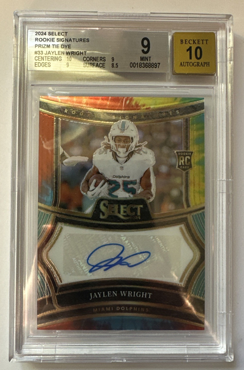 Jaylen Wright Panini Select Rookie Signatures #RSPJWT Tie-Dye