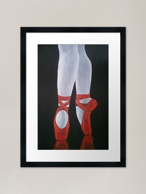 Red Ballet Shoes Framed Art Print Framed Wall Art Poster Canvas Print Picture