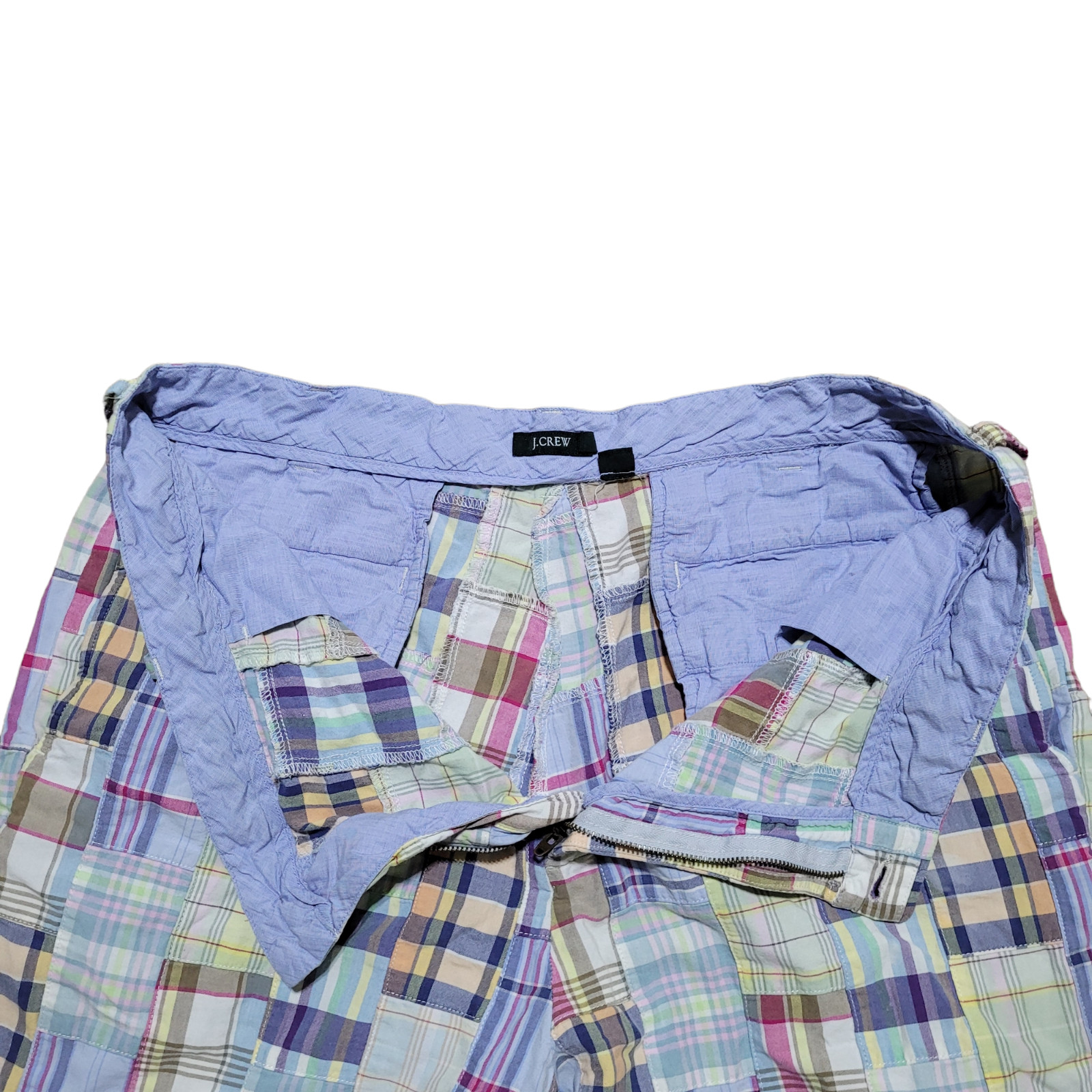 .Crew Patchwork Shorts 38 Men Multicolor Madras C… - image 8