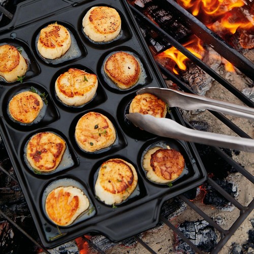 SUR LA TABLE Shrimp/Scallop Grilling Pro Pan Ceramic Grill Or Oven Safe - Picture 1 of 5