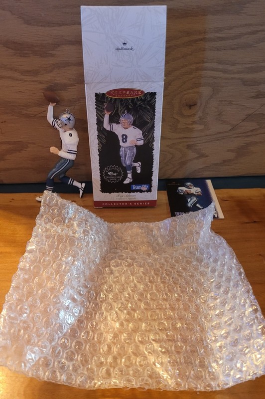 1996 Troy Aikman Hallmark Keepsake ornament. New in box with trading card.