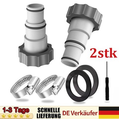 2X für Intex Adapter A Pumpe Schlauch Swimming Pool 32mm 38mm Innengewinde DE