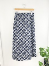 Vtg 90s Sag Harbor Blue Green Geometric A Line Midi Maxi Y2K Skirt Women s Small