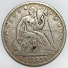 1855-O Arrows 50C Seated Liberty Silver Half Dollar