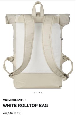 Mki Miyuki Zoku White Rolltop Backpack Adjustable Straps 20 Mki Miyuki Zoku White Rolltop Backpack Adjustable Straps 20