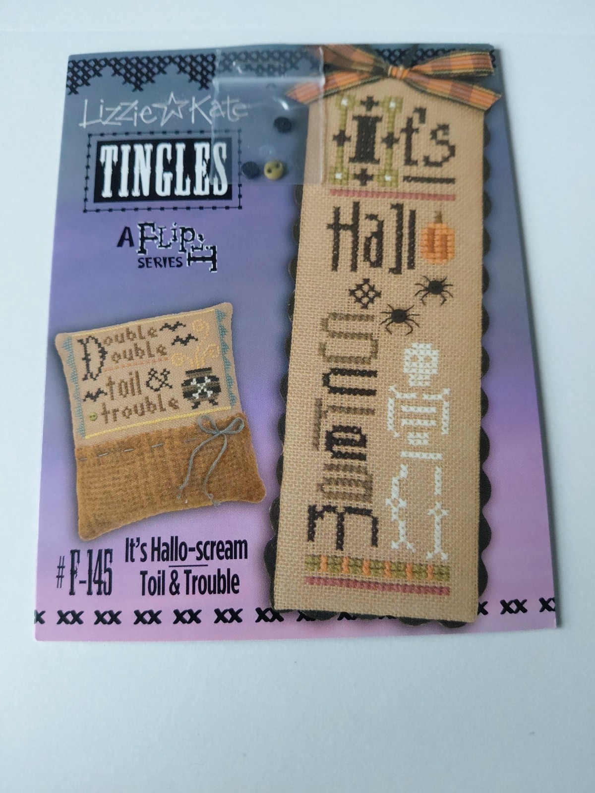 Lizzie☆Kate Lot Of 6 Thingles Cross Stitch Patterns & Buttons