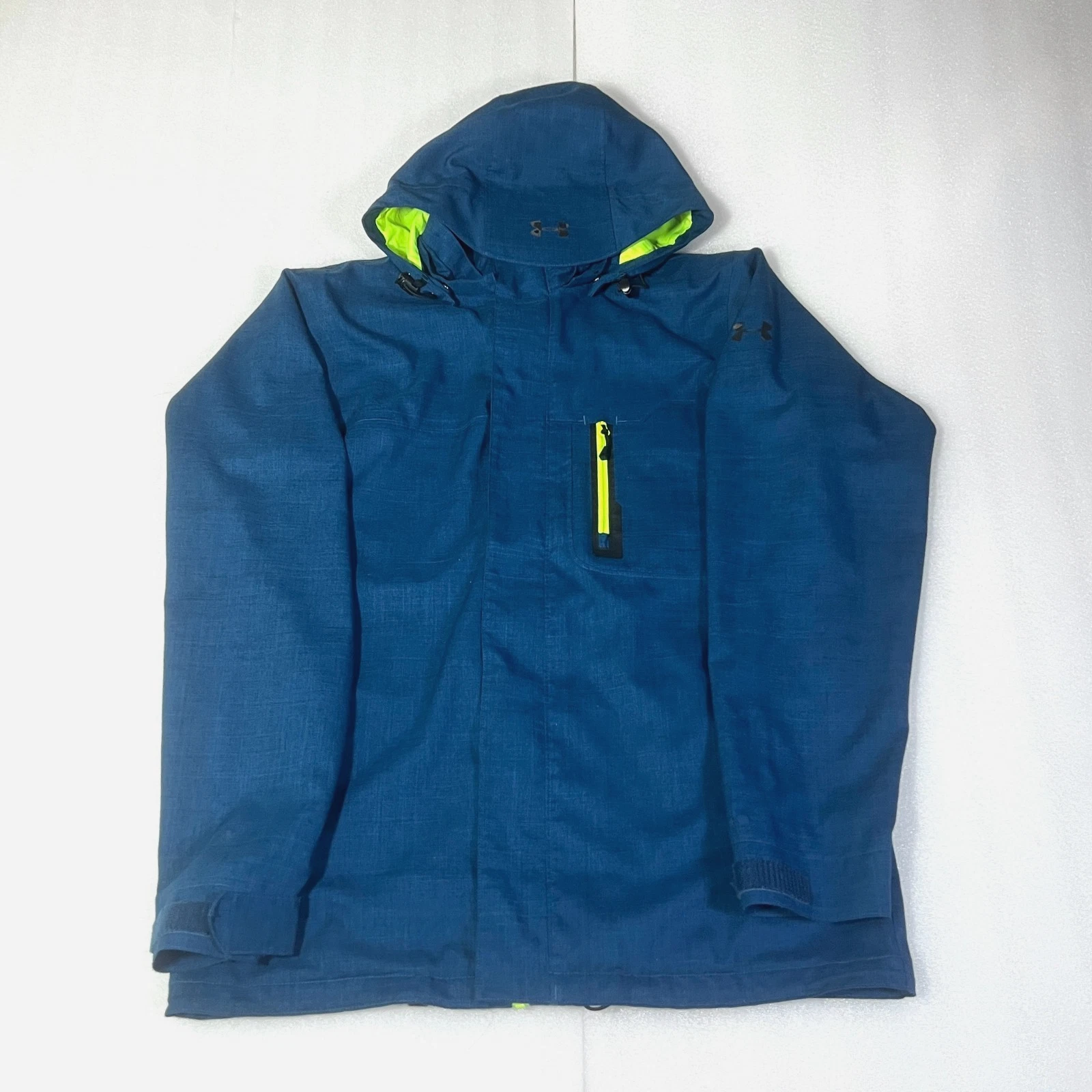 Under Armour UA Storm Jacket Men's Medium Infared Blue Hooded Full Zip Shell