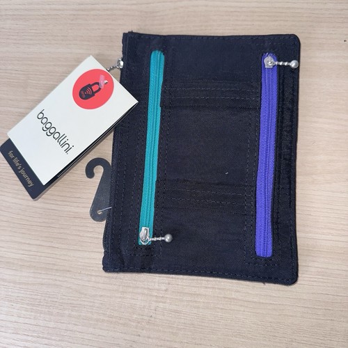 New Baggallini Travel RFID Pouch Currency Passport Organizer Zip Belt Wallet